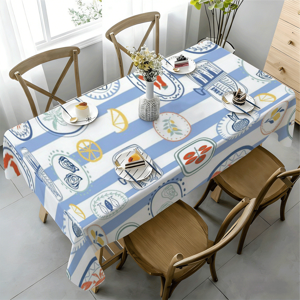 Blue White Striped Seafood Rec - Kitchen Appliances White 评论和价格