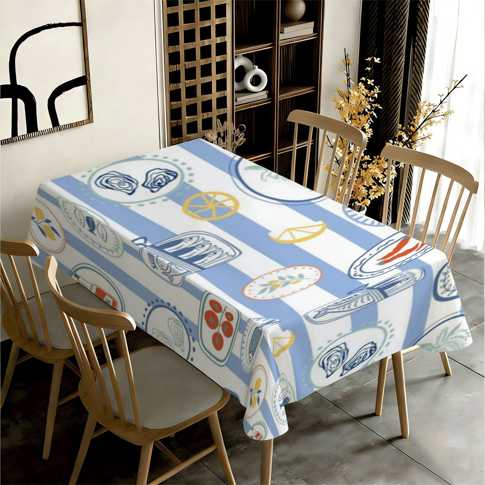 Blue White Striped Seafood Rec - Kitchen Appliances White 评论和价格