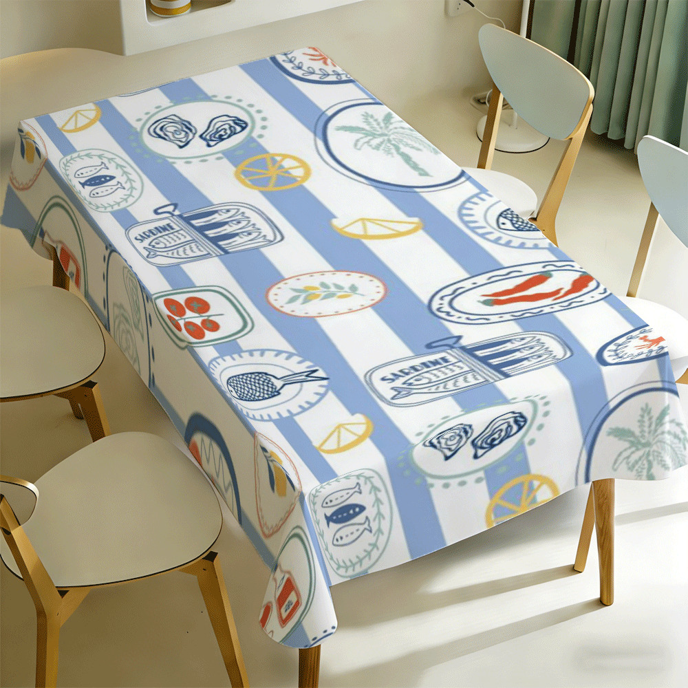 Blue White Striped Seafood Rec - Kitchen Appliances White 评论和价格