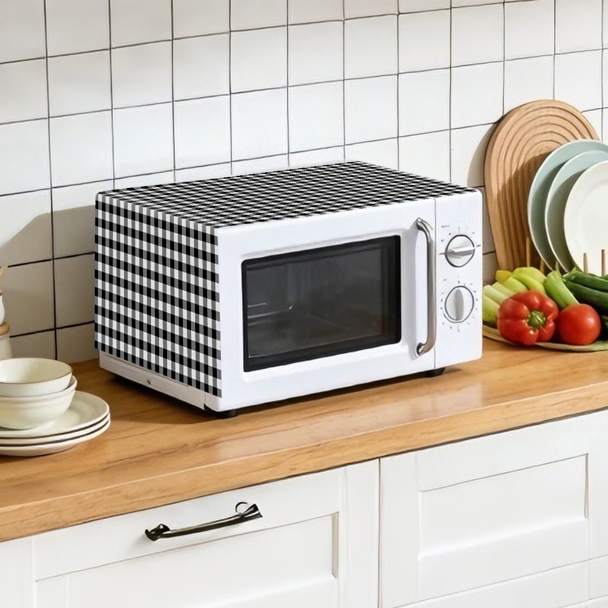 Black White Plaid Microwave Ov - Kitchen Appliances White 评论和价格